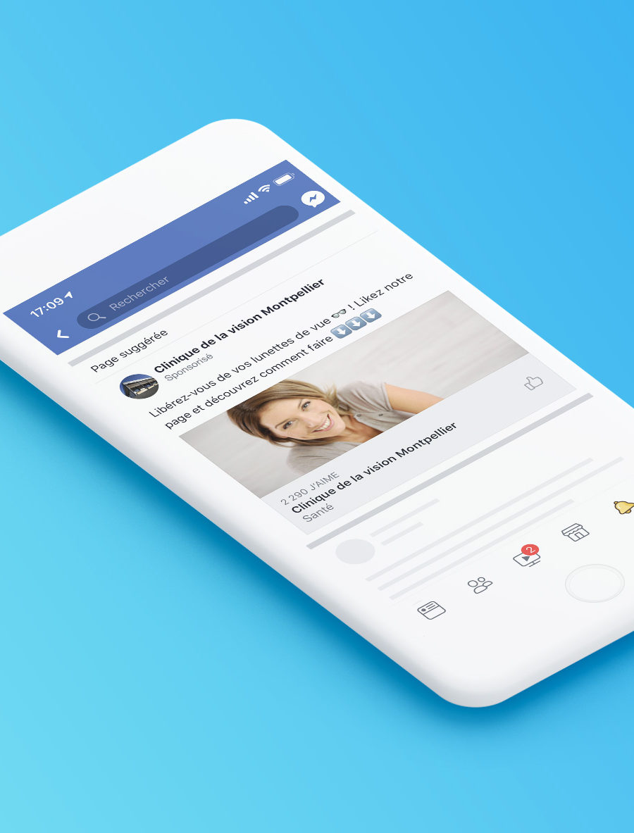 Développement de la communauté Facebook de la Clinique de la Vision Montpellier
