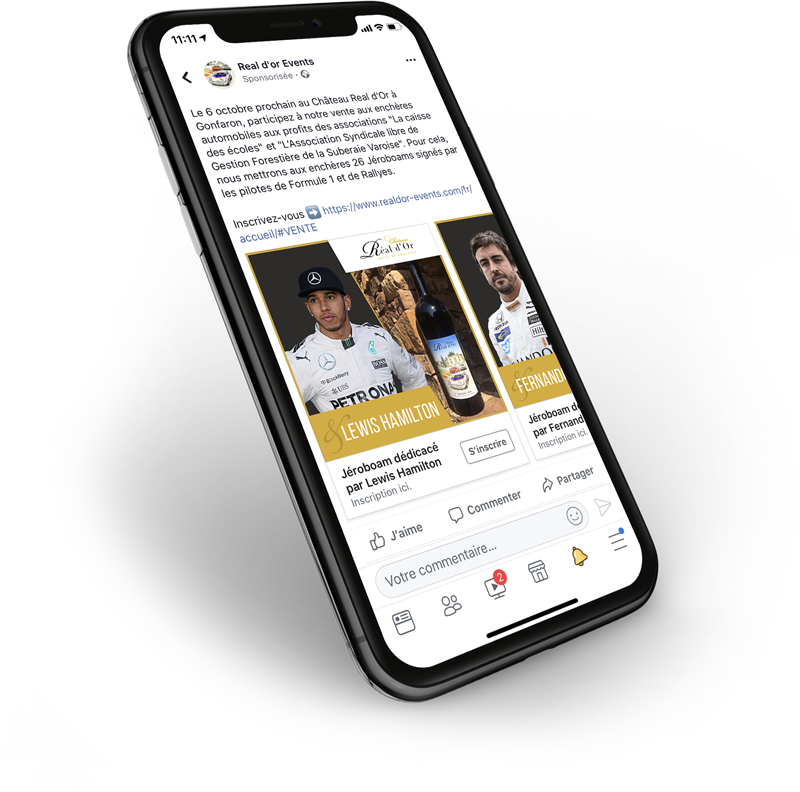 Publicité Facebook Ads Real d'Or Events