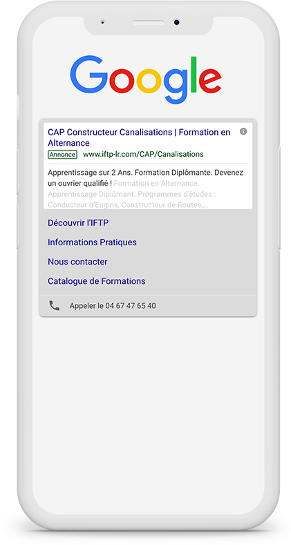 Publicité Google Ads IFTP Occitanie