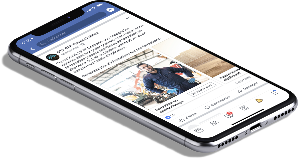 Publicité Facebook Ads IFTP Occitanie