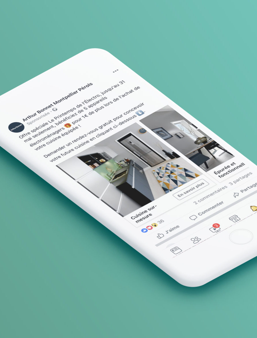 Campagne de publicité sur Facebook pour Arthur Bonnet Montpellier