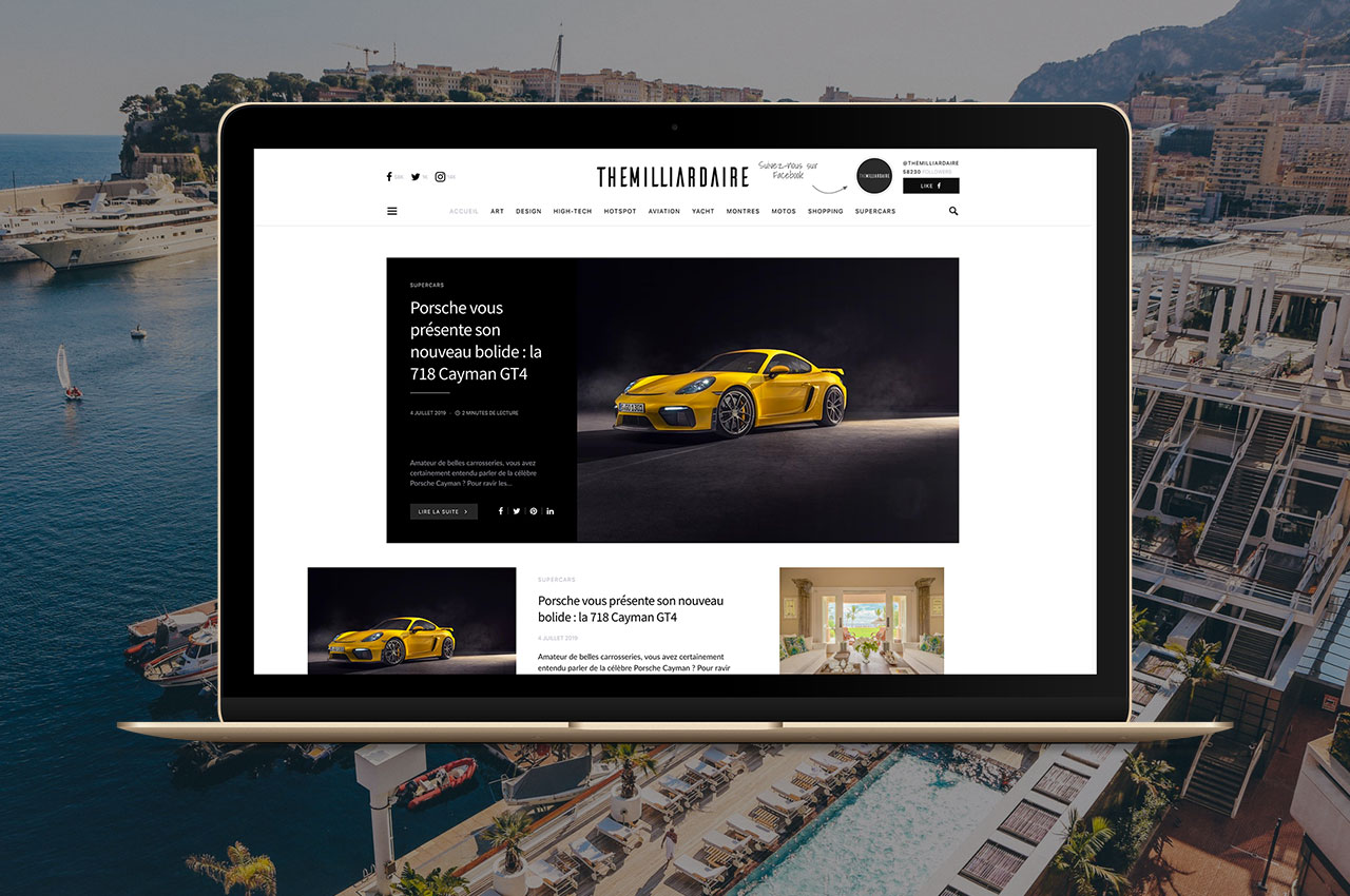 K Publishing réalise le nouveau site de The Milliardaire